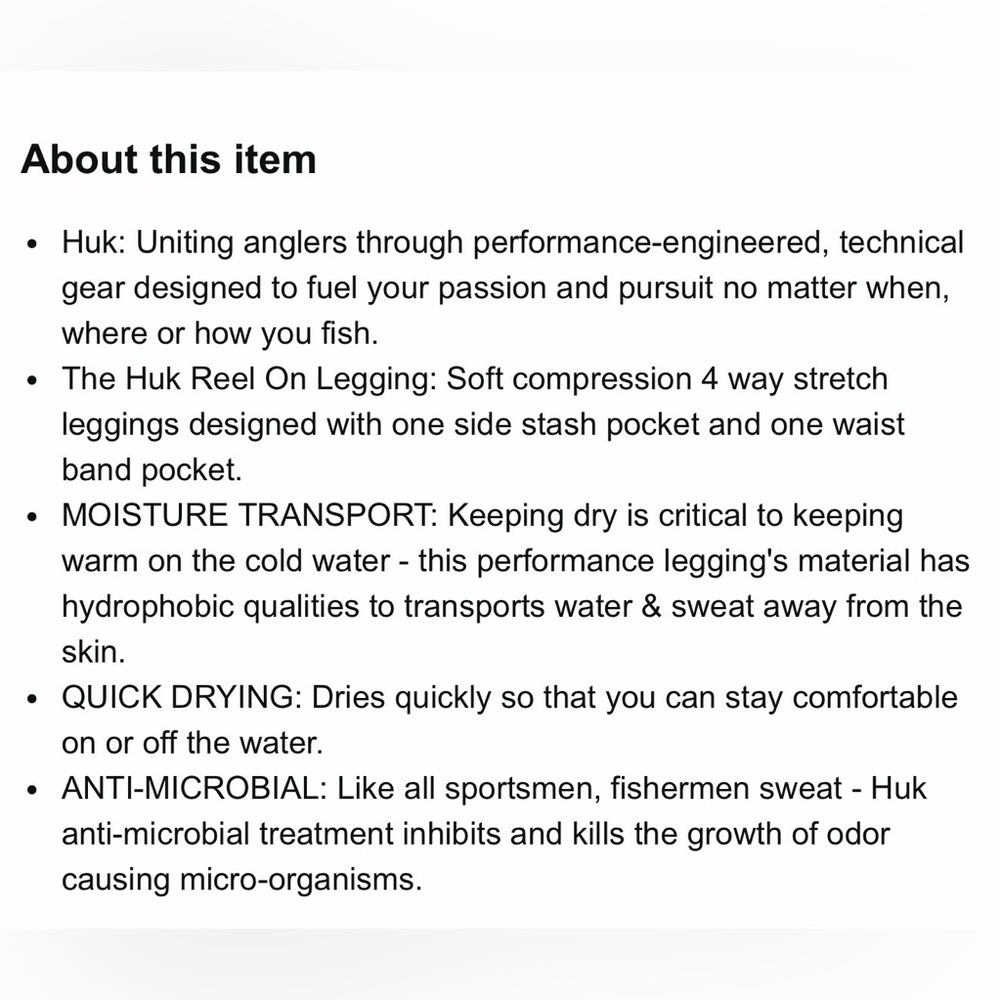 Women's Huk Reel On Performance Leggings Green Size XLarge - Picture 3 of 9
